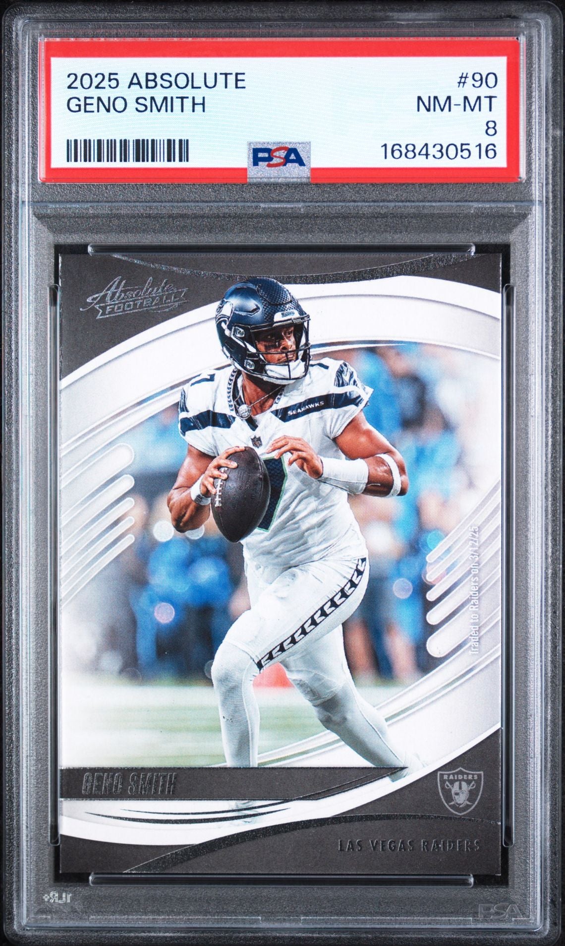 2025 Panini Absolute Geno Smith PSA 8 slab