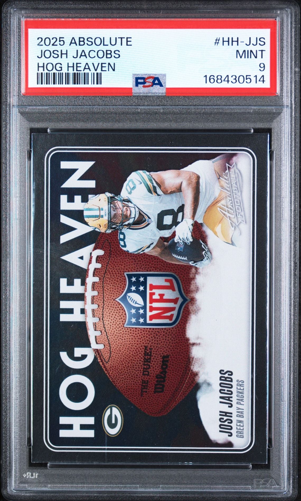 2025 Panini Absolute Hog Heaven Josh Jacobs PSA 9 slab