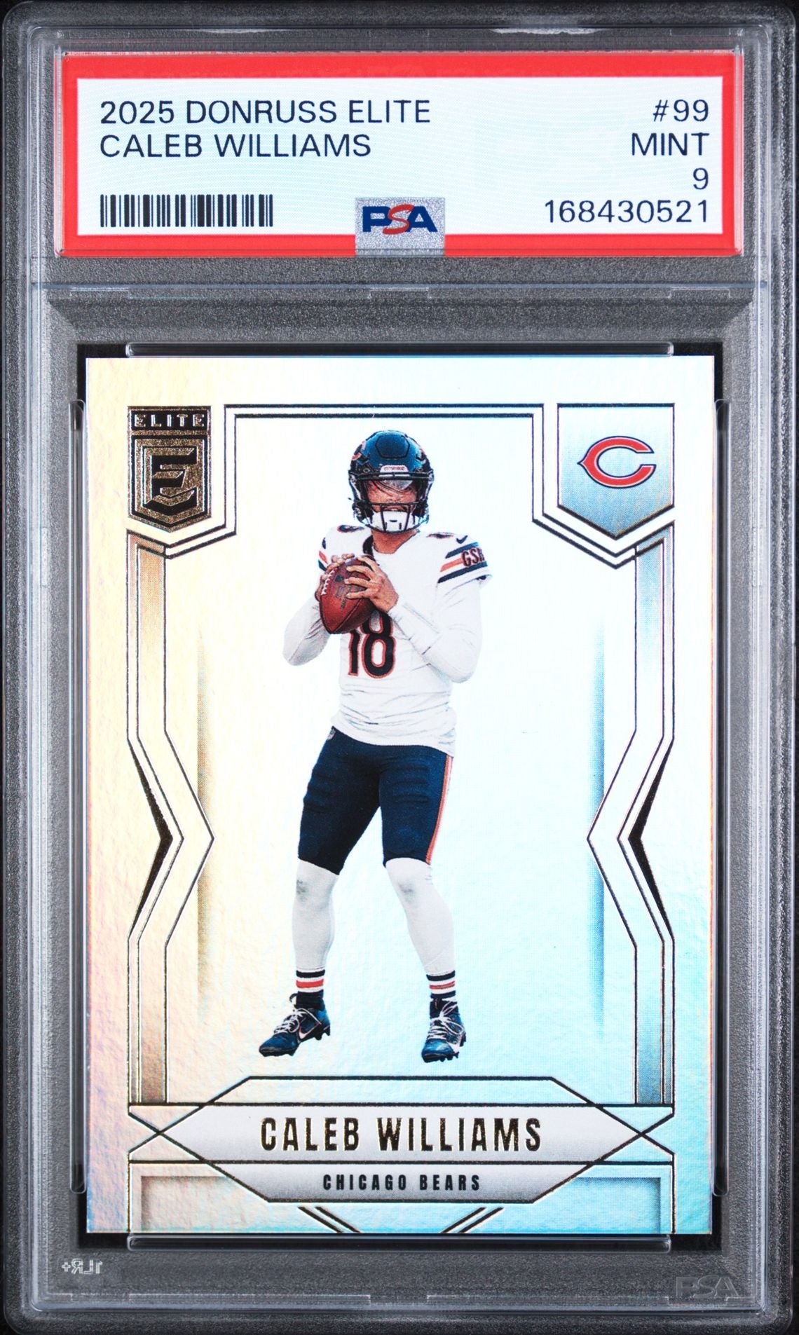 2025 Panini Donruss Elite Caleb Williams PSA 9 slab copy 2