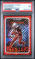 2025 Panini Rookies & Stars Thrillers #1 Bo Jackson Red Plaid PSA NM 7 slab