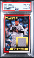 2025 Topps Will Warren 1990 Topps Baseball Relic PSA 8 slab