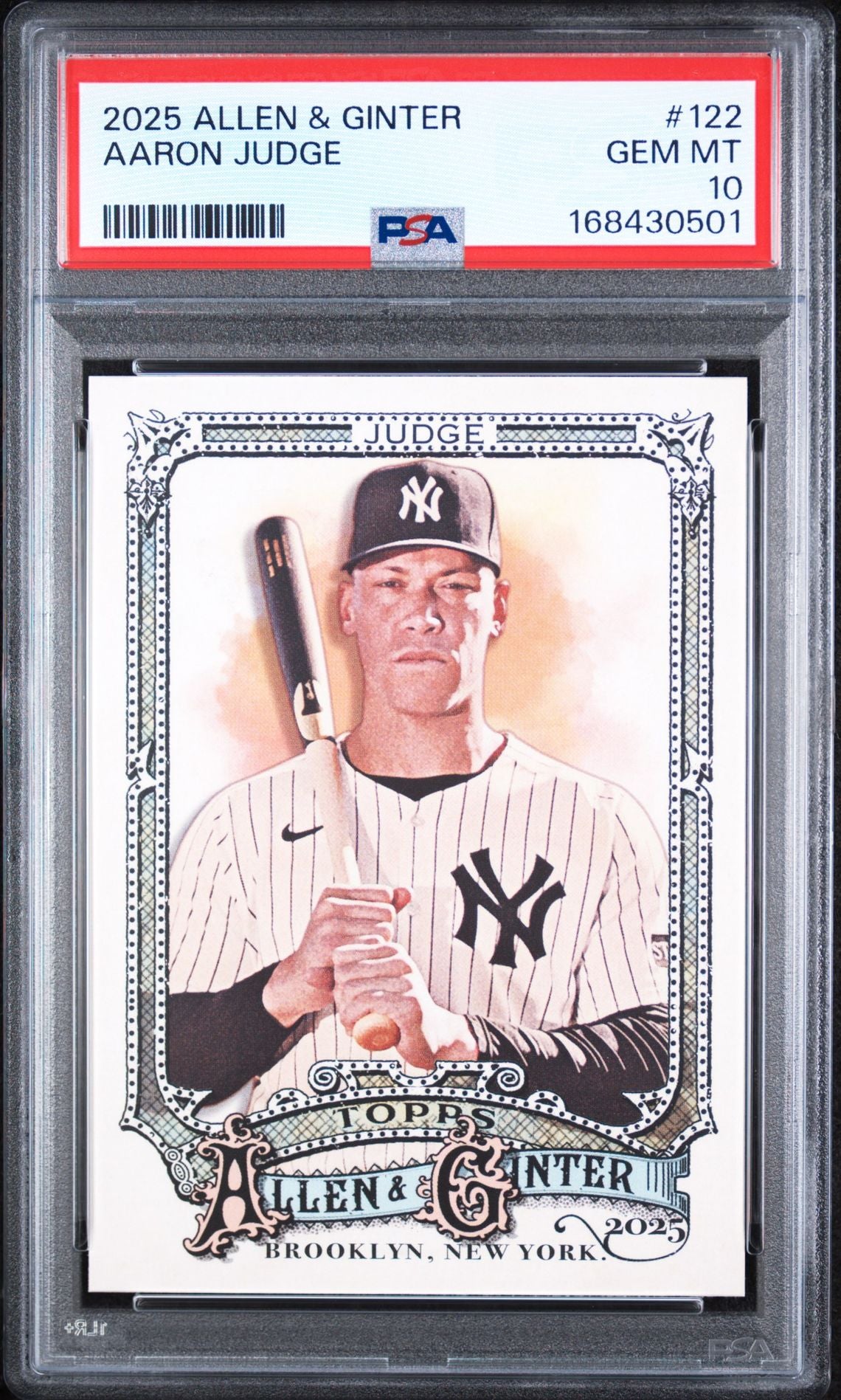 2025 Topps Allen & Ginter #122 Aaron Judge PSA GEM MT 10 slab