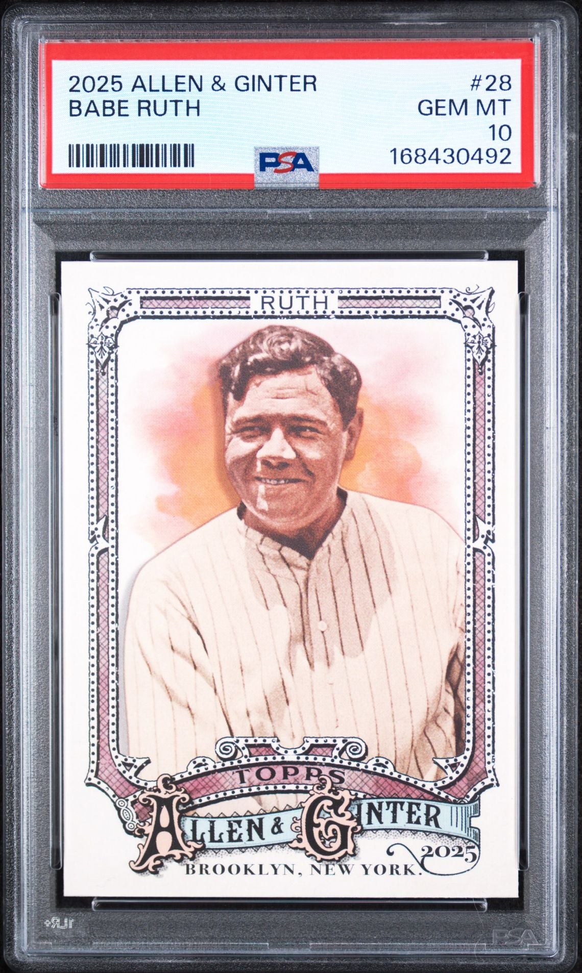 2025 Topps Allen & Ginter Babe Ruth #28 PSA 10 slab