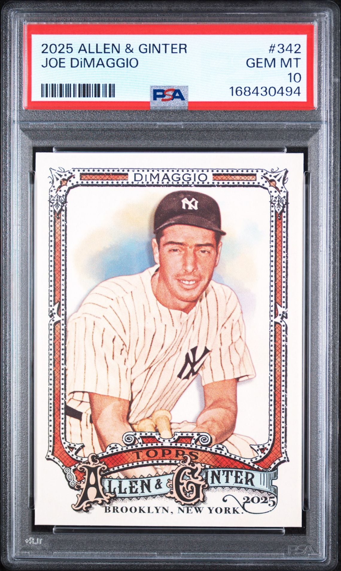 2025 Topps Allen & Ginter #342 Joe DiMaggio PSA GEM MT 10 slab