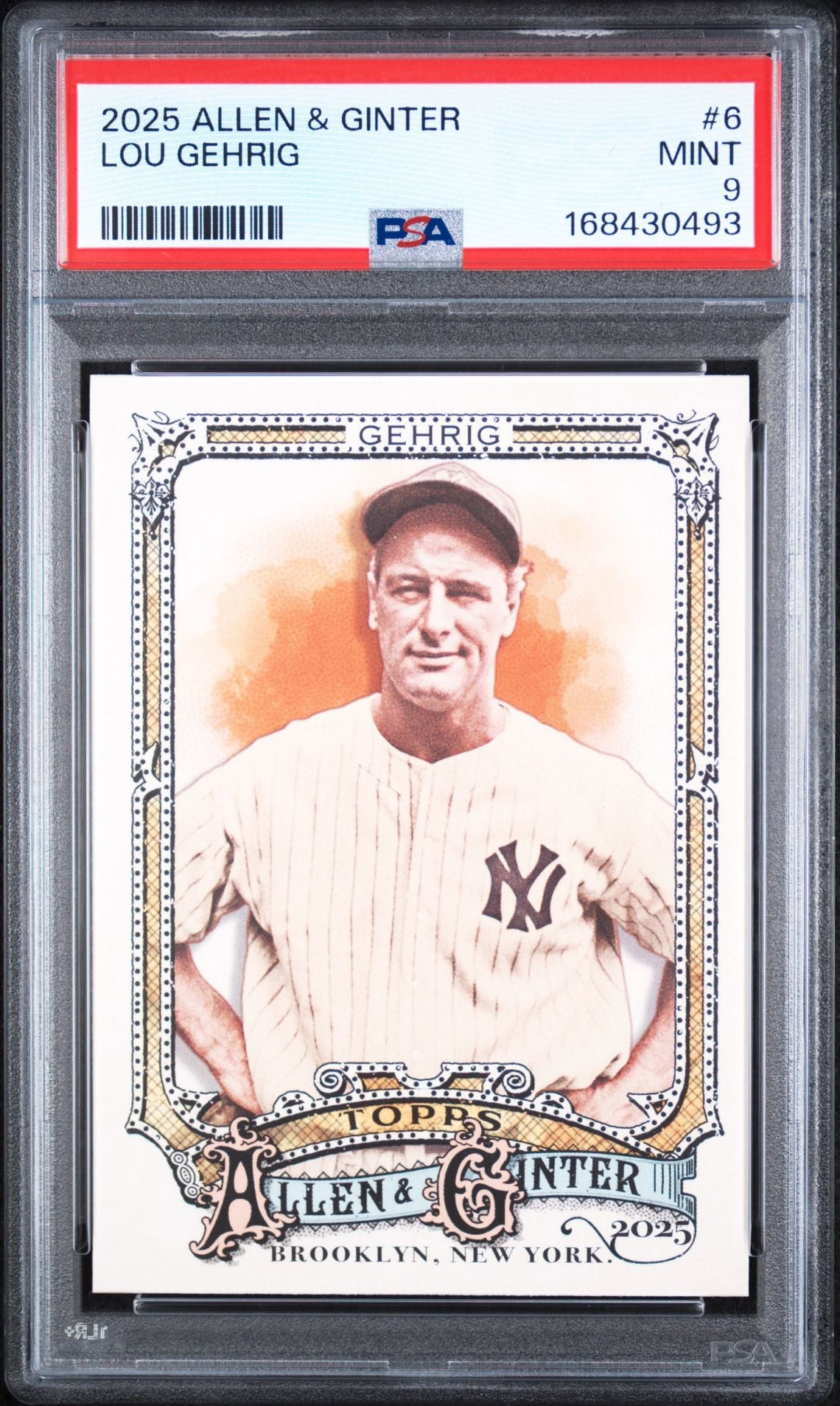 2025 Topps Allen & Ginter Lou Gehrig #6 PSA 9 slab
