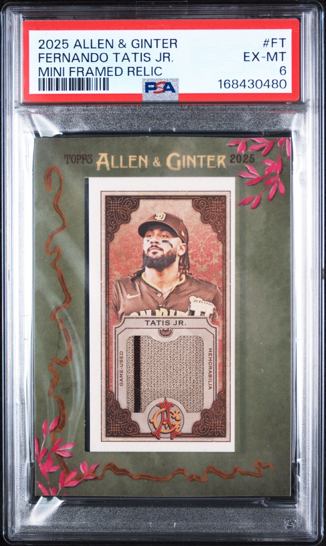 2025 Topps Allen & Ginter Fernando Tatis Jr. Mini Framed Relic PSA 6 slab