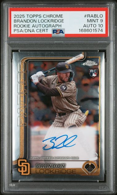 2025 Topps Chrome #RABLO Brandon Lockridge Rookie Autograph PSA Mint 9 Auto 10 slab