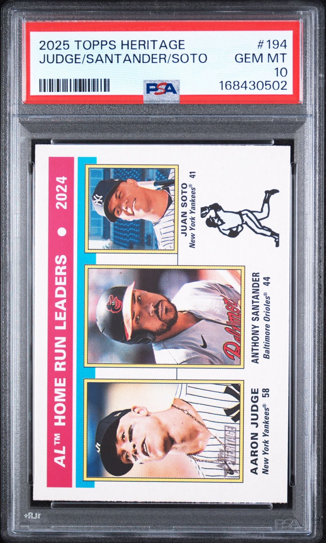 2025 Topps Heritage #194 Judge Santander Soto PSA GEM MT 10 slab