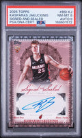 2025 Topps #BSI-KJ Kasparas Jakucionis Signed and Sealed PSA NM-MT 8 Auto 9 slab