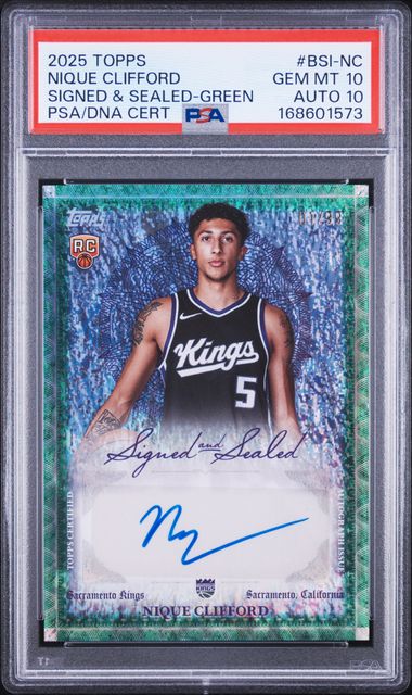 2025 Topps #BSI-NC Nique Clifford Signed and Sealed Green PSA Gem Mint 10 Auto 10 slab
