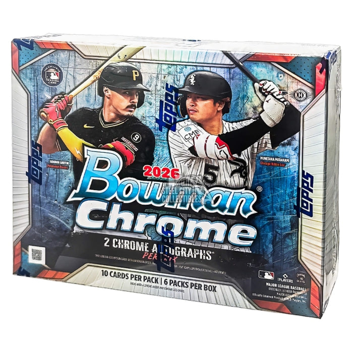 Front of 2026 Bowman Chrome Baseball Hobby Box
