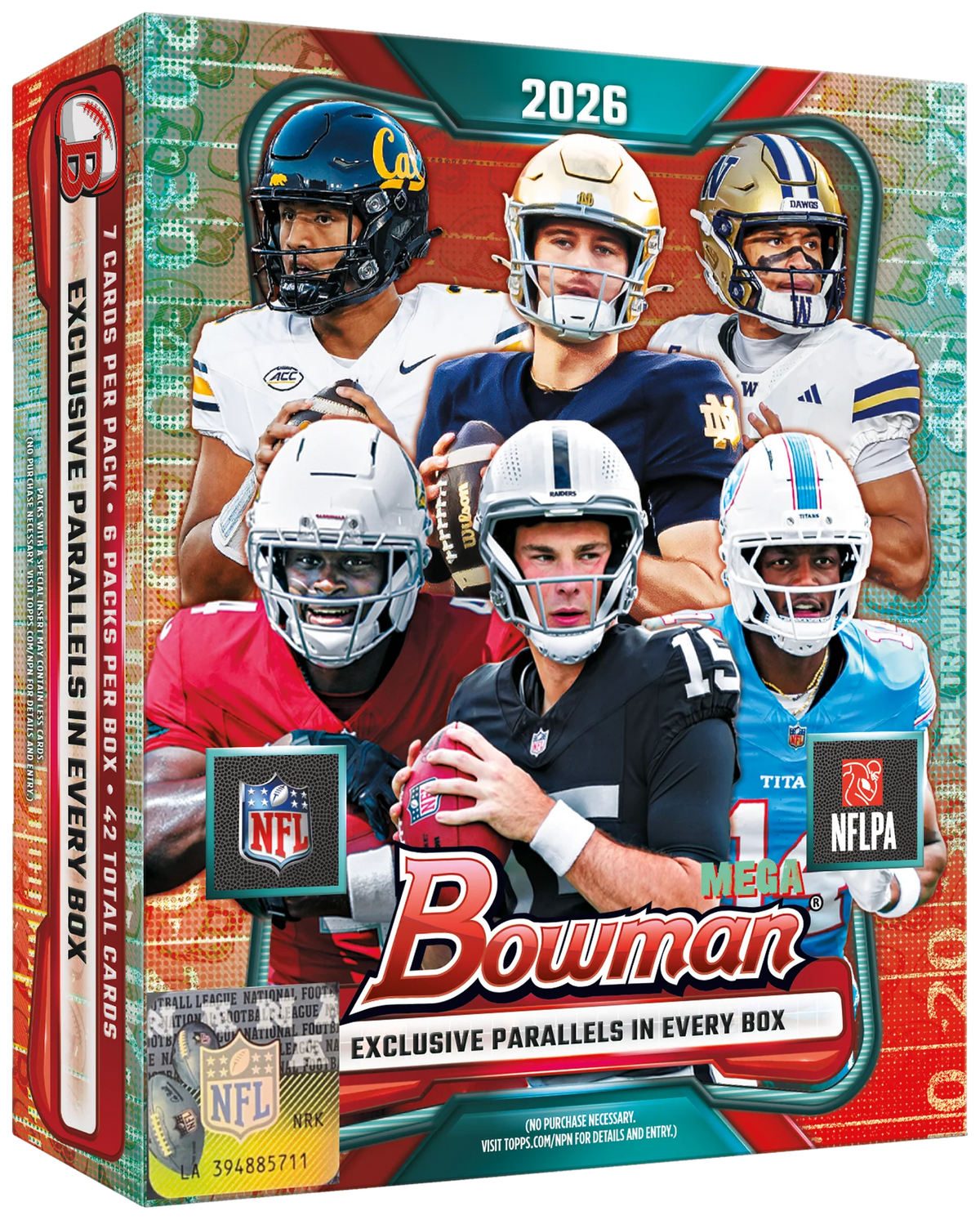 2026 Bowman Football Mega Box trading cards packaging