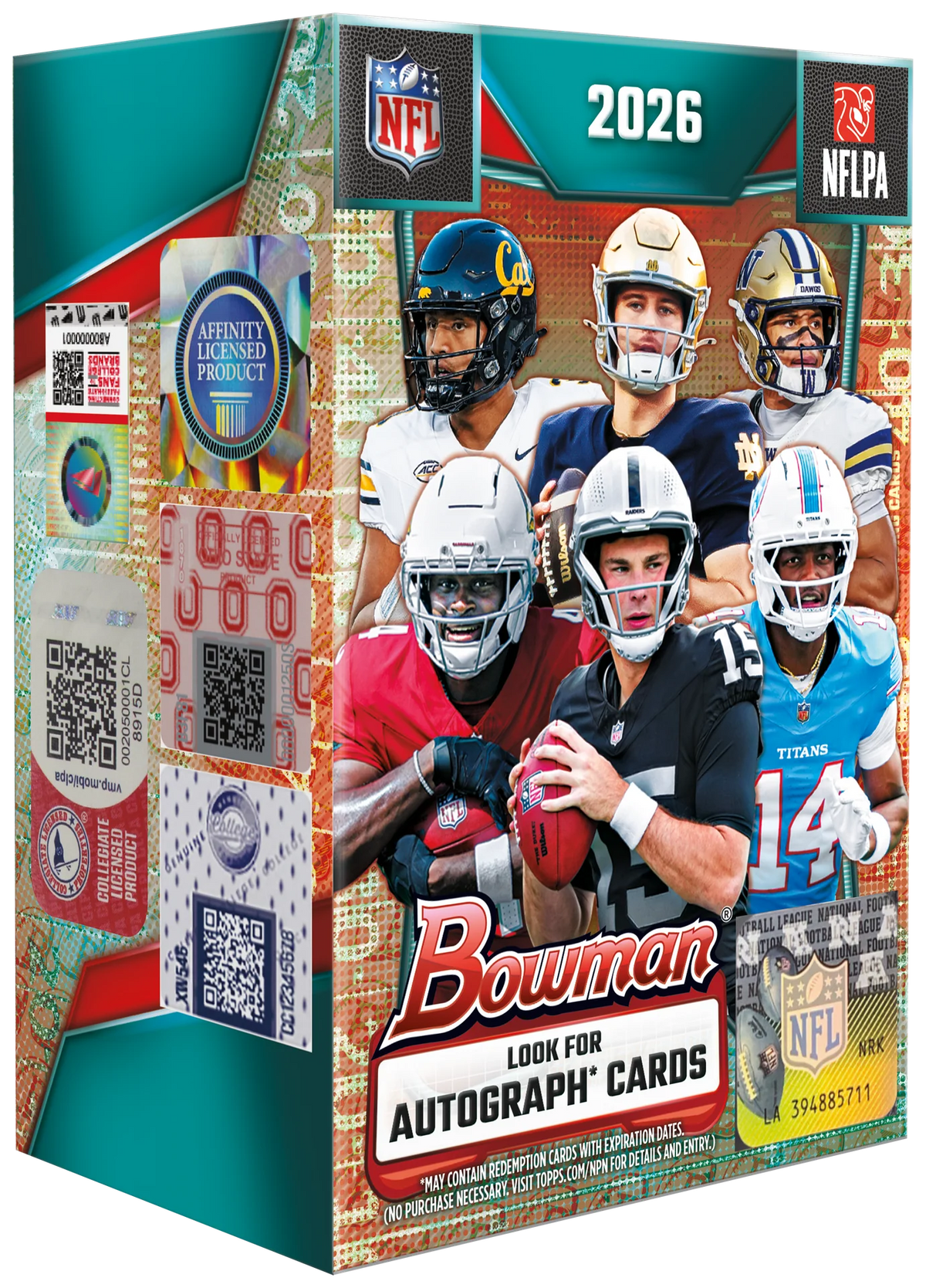 2026 Bowman Football Value Box trading cards packaging