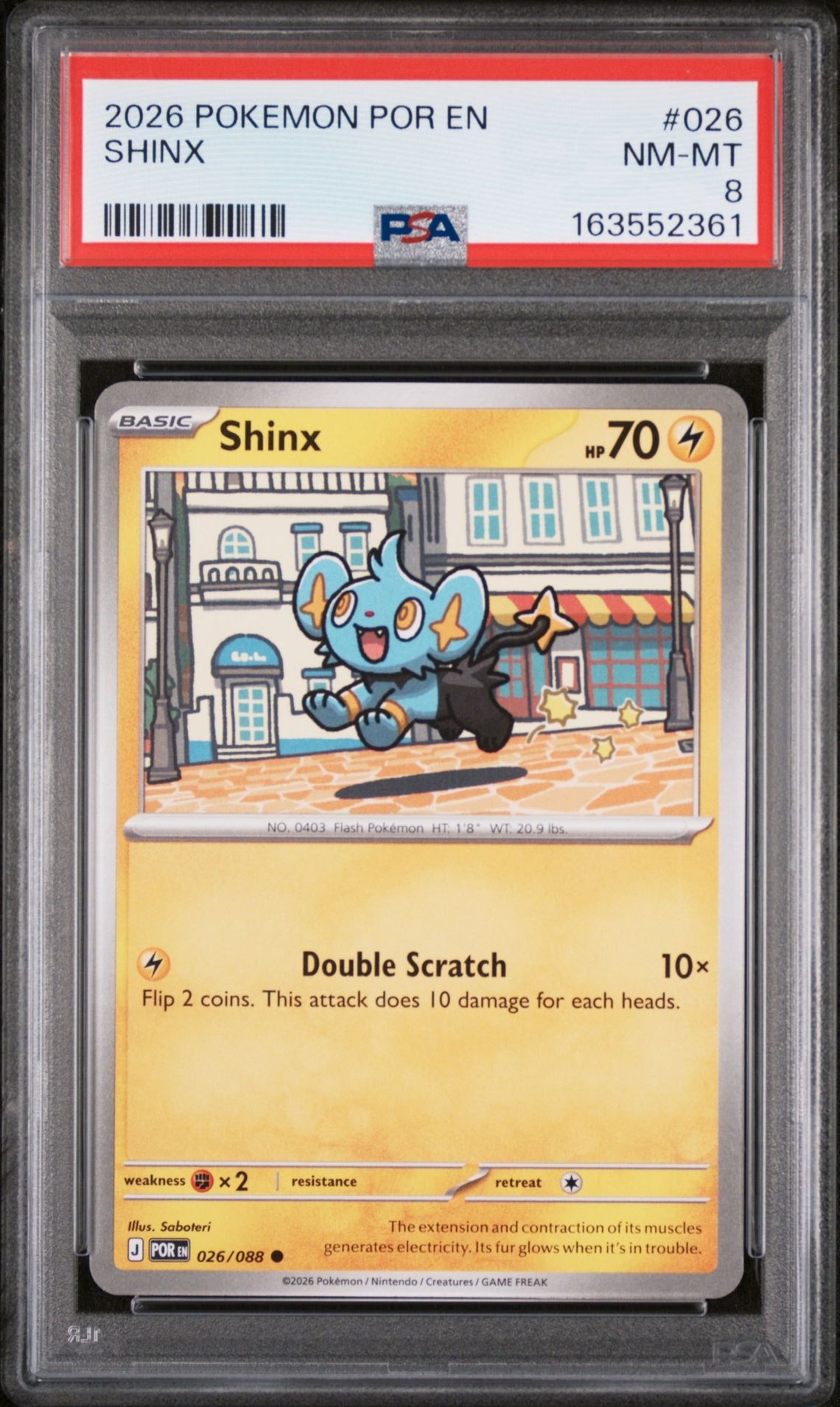 2026 Pokémon POR EN #026 Shinx Perfect Order PSA 8