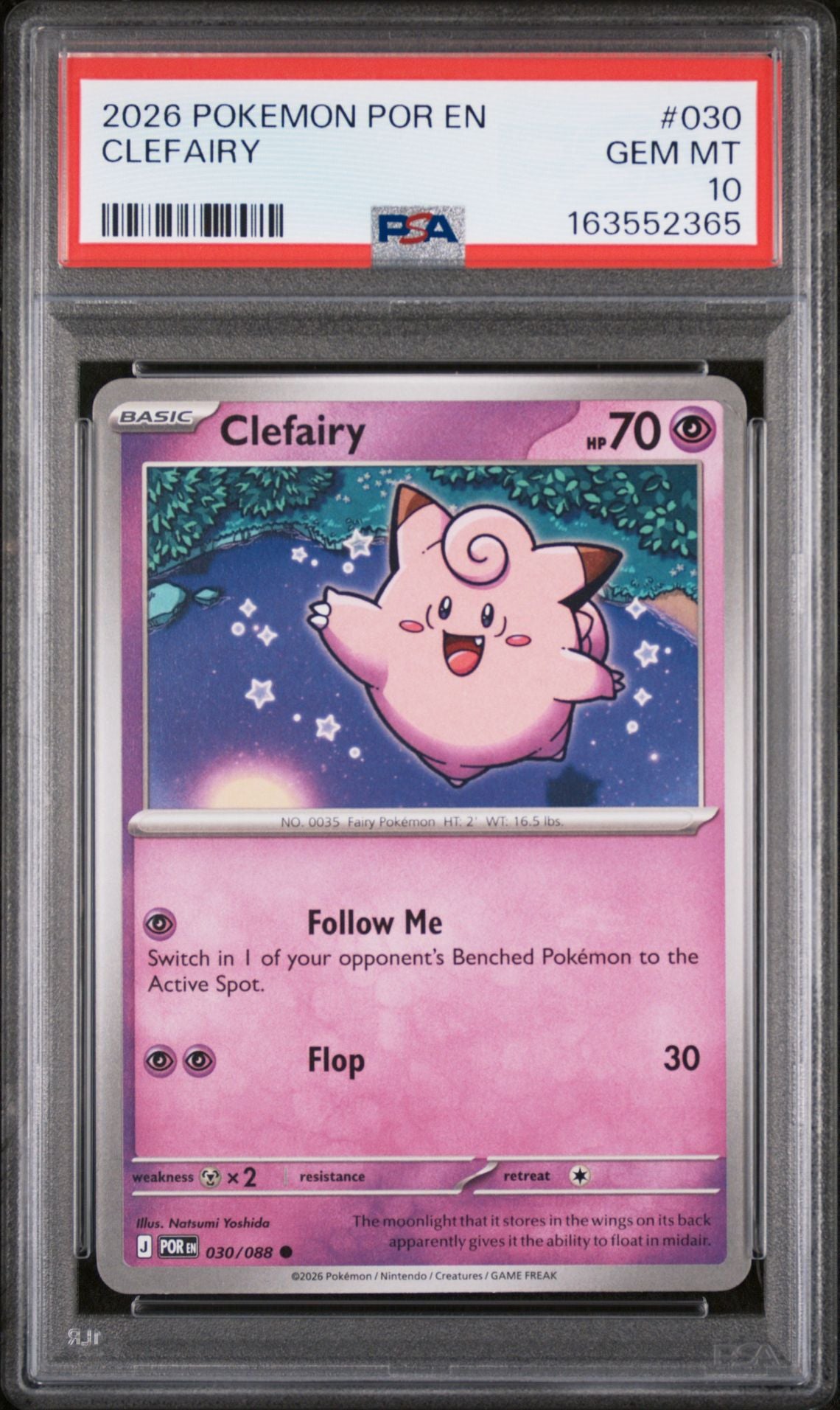 2026 Pokémon POR EN #030 Clefairy Perfect Order PSA 10