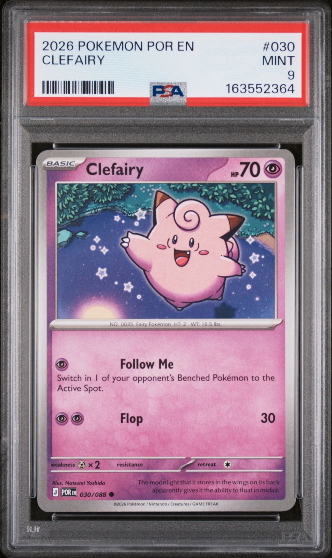 2026 Pokémon POR EN #030 Clefairy Perfect Order PSA 9