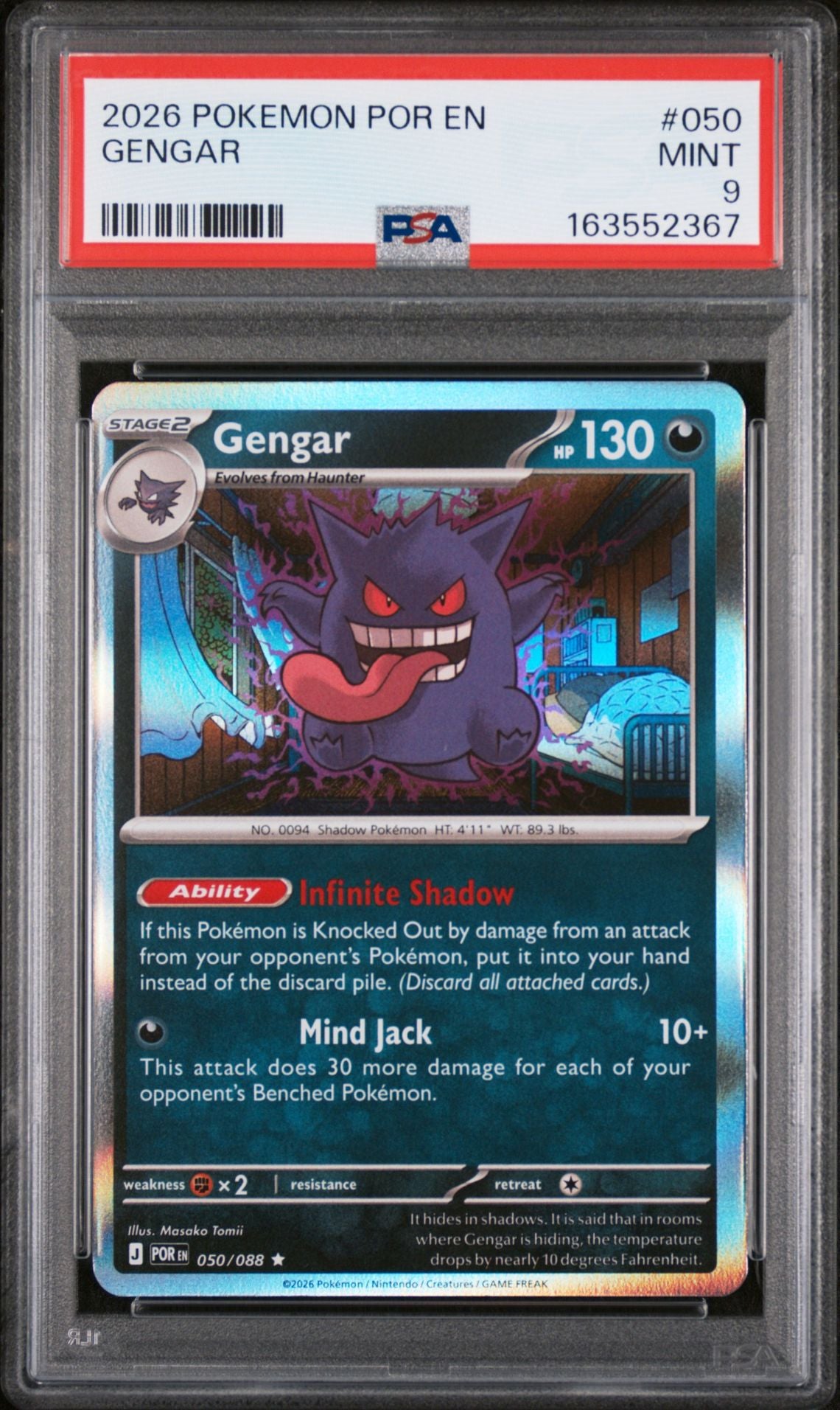 2026 Pokémon POR EN #050 Gengar Perfect Order PSA 9