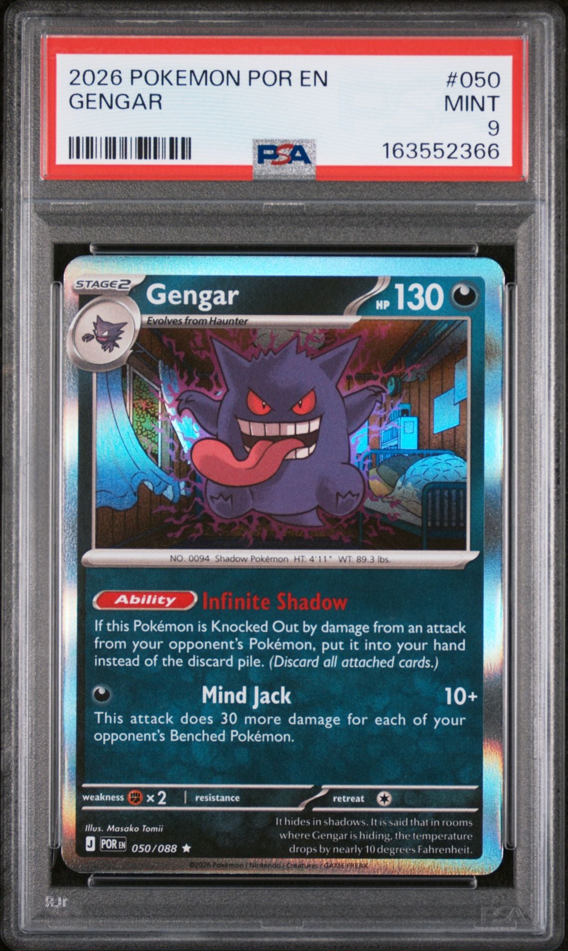 2026 Pokémon POR EN #050 Gengar Perfect Order PSA 9