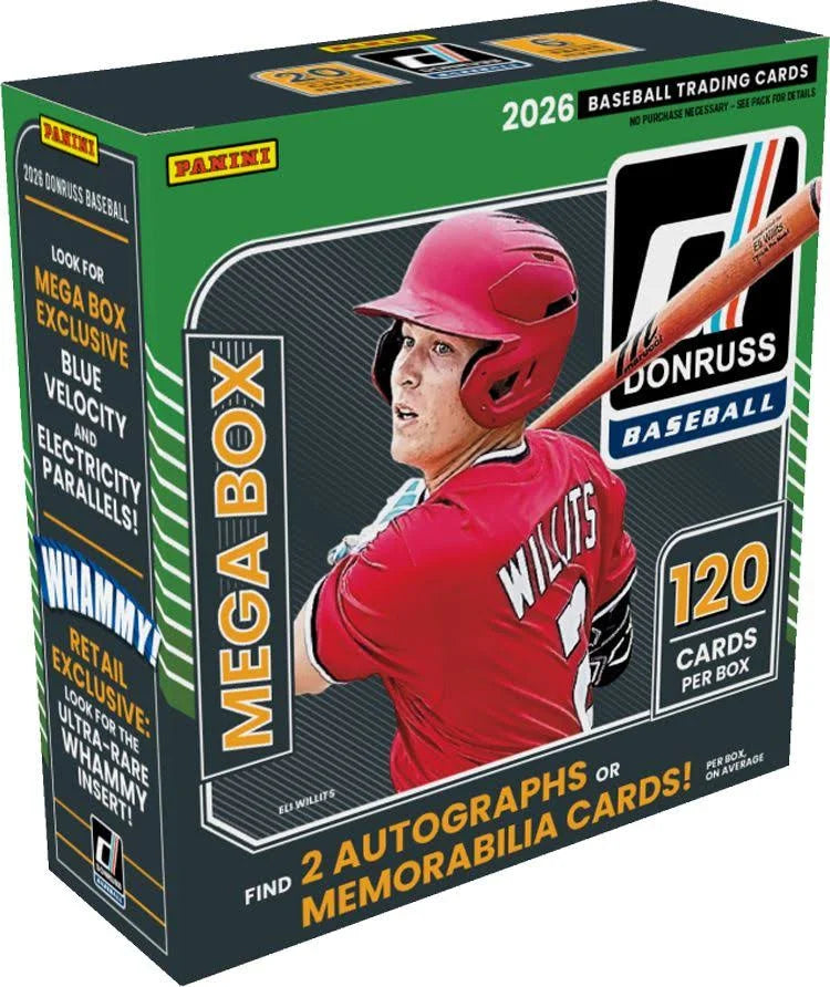 2026 Panini Donruss Baseball Mega Box with 120 cards per box