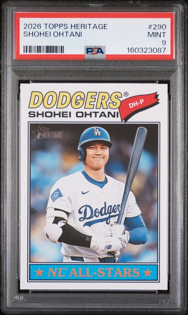 2026 Topps Heritage #290 Shohei Ohtani NL All-Stars graded PSA 9 slab