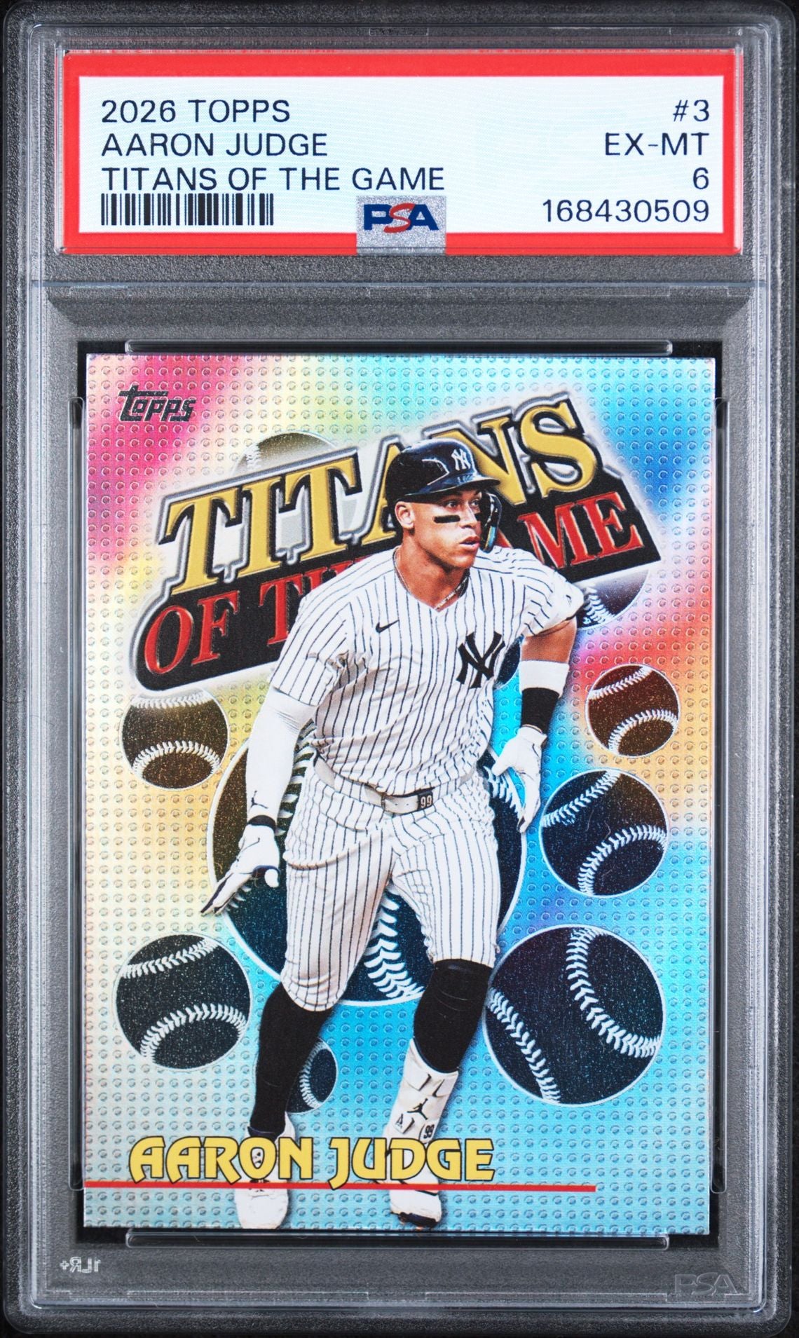 2026 Topps Titans of the Game #3 Aaron Judge PSA MINT 9 slab cert 168430508
