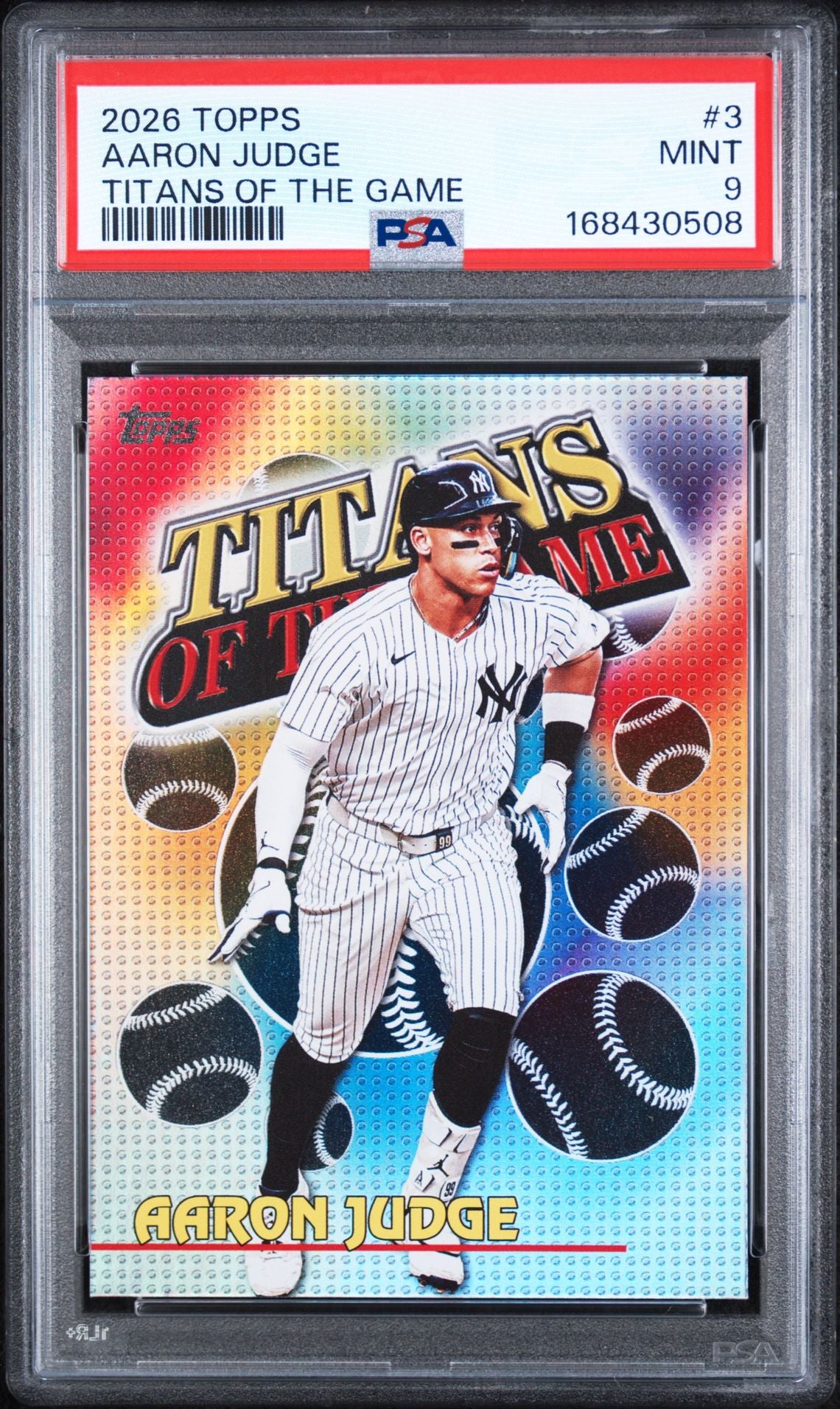 2026 Topps Titans of the Game #3 Aaron Judge PSA EX-MT 6 slab cert 168430509
