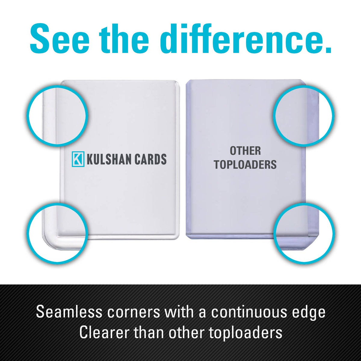 Kulshan Cards Premium Seamless Top Loaders – 35pt, 25 Count