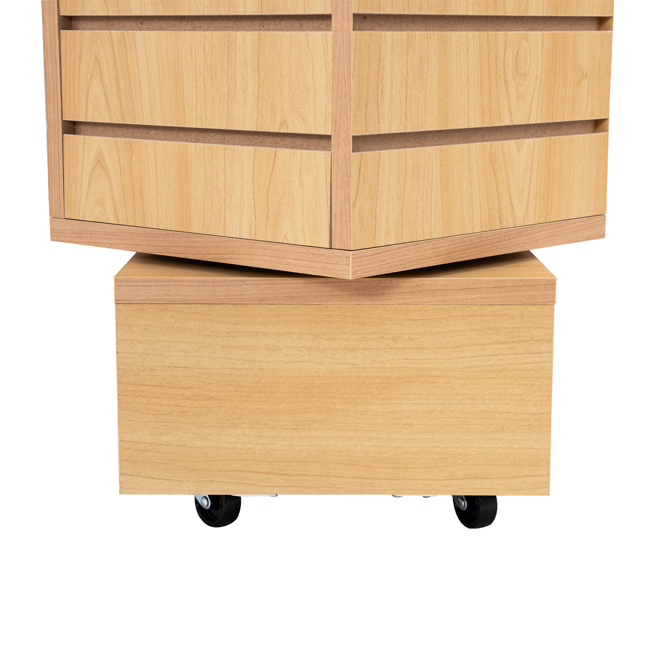 Maple Rotating Slatwall Tower - 12"L x 12"W x 54"H