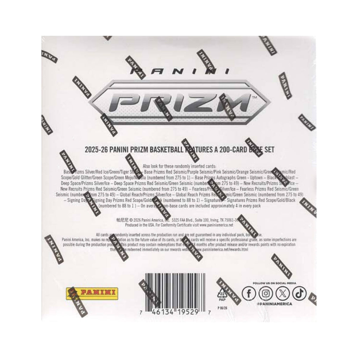 2025-26 Panini Prizm Basketball 60-Card Mega Box