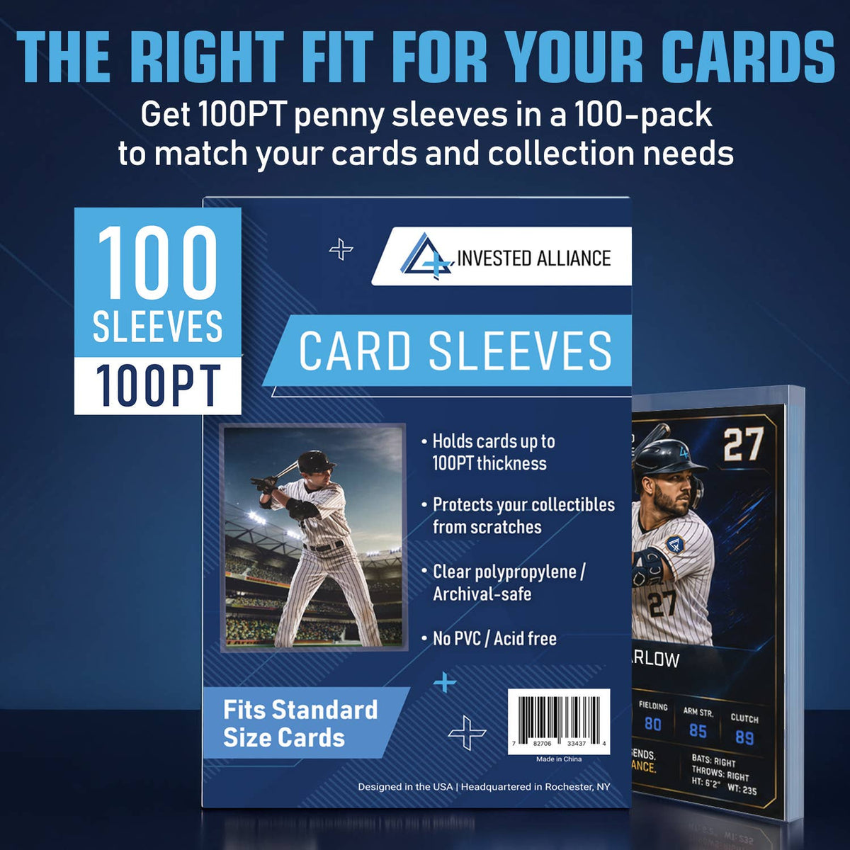 Invested Alliance Penny Card Sleeves – 100pt, 100 Count