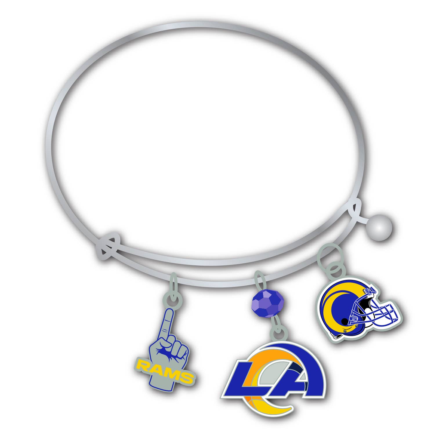 NFL Los Angeles Rams 3 Charm Bracelet