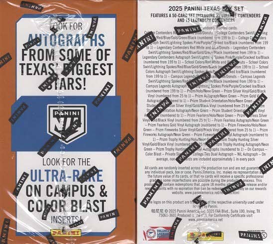 2025 Panini Texas Longhorns NIL 24ct. Blaster Box