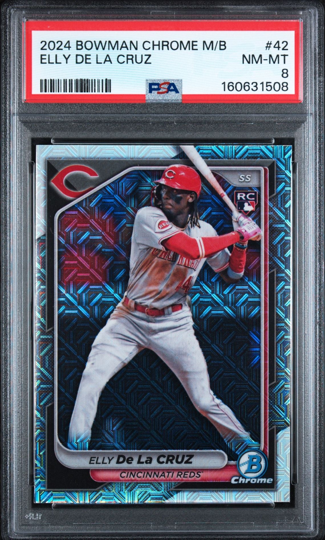 2024 Bowman Chrome M/B Elly De La Cruz RC #42 PSA 8 NM-MT, cert 160631508