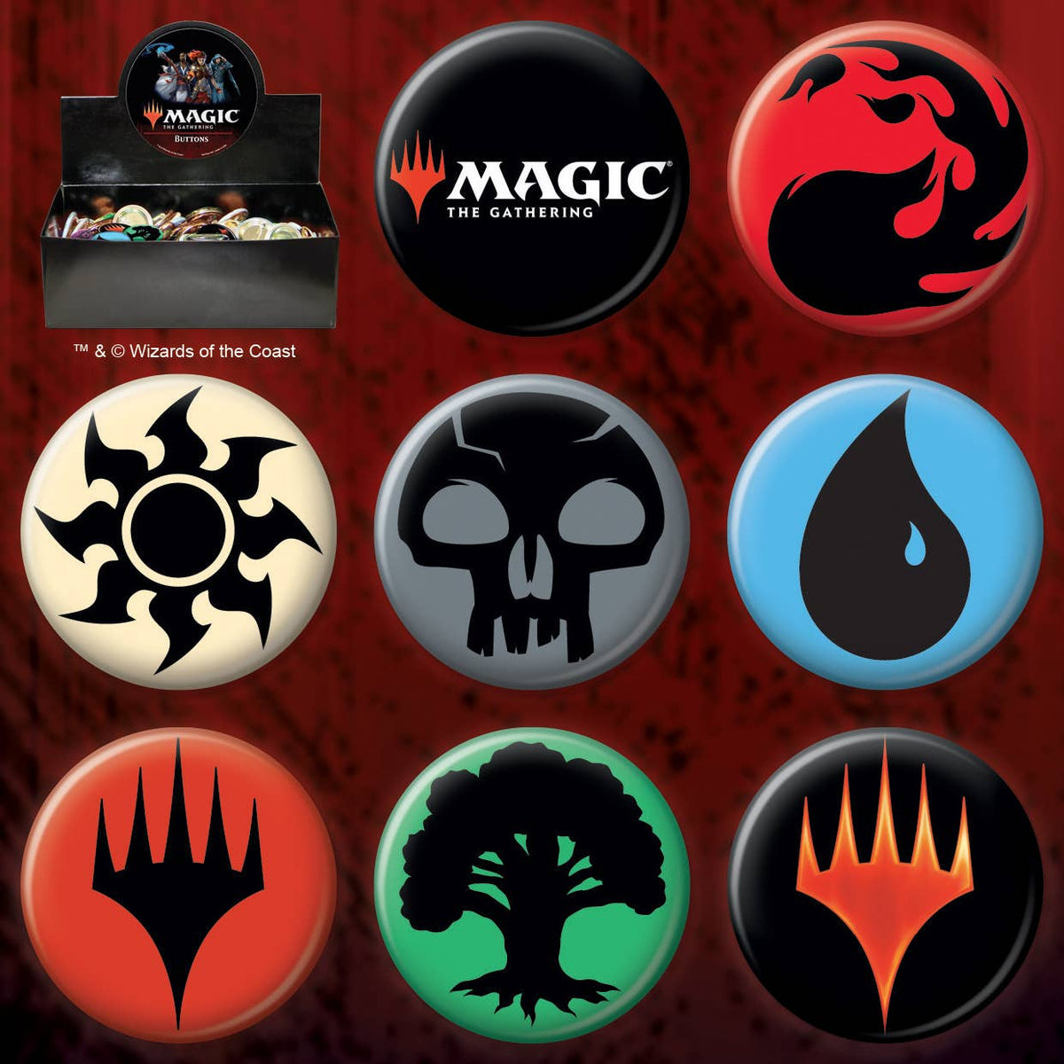 Magic the Gathering 144 Piece Button Assortment