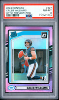 Caleb Williams Optic Preview Pink rookie PSA 8 cert 170063729