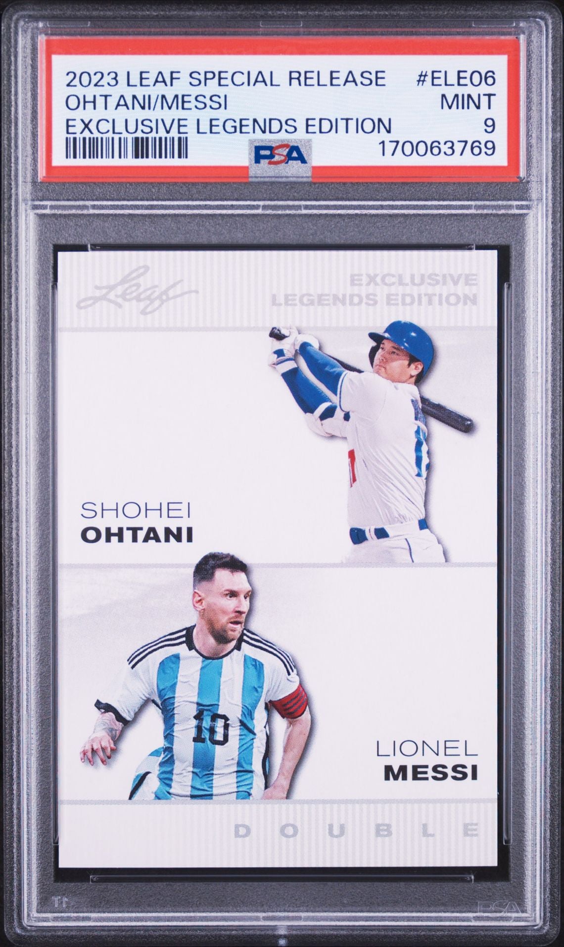 2023 Leaf Ohtani Messi Exclusive Legends ELE06 PSA 9 cert 170063769