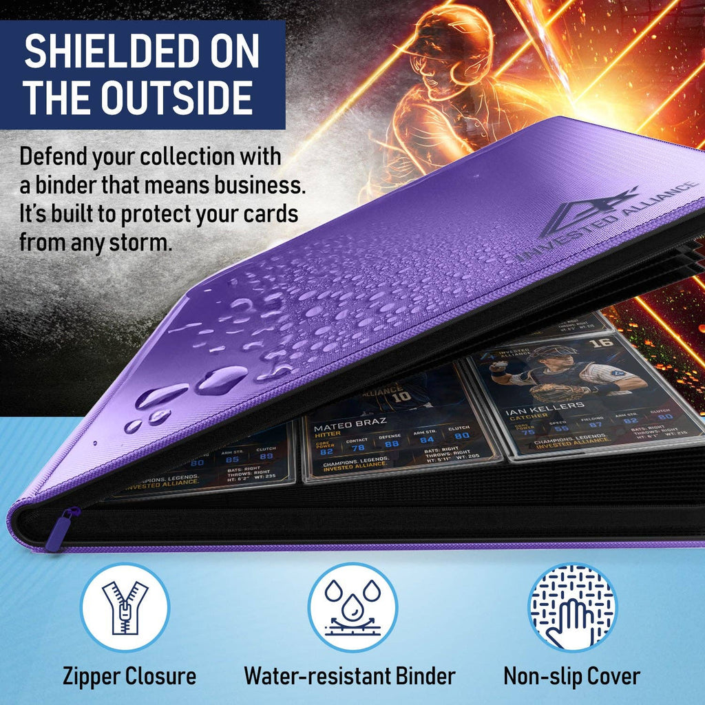 Invested Alliance Premium Toploader Binder – Purple, 288 Capacity