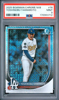 Yoshinobu Yamamoto 2025 Bowman Chrome Mega Box 76 PSA 9 cert 170063712