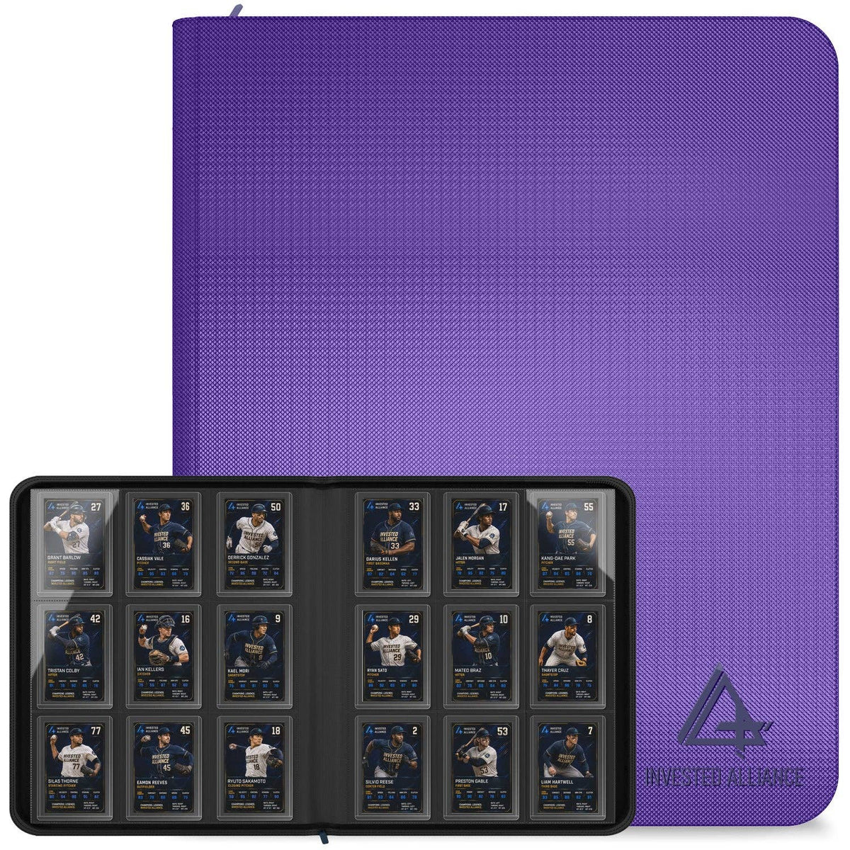 Invested Alliance Premium Toploader Binder – Purple, 288 Capacity