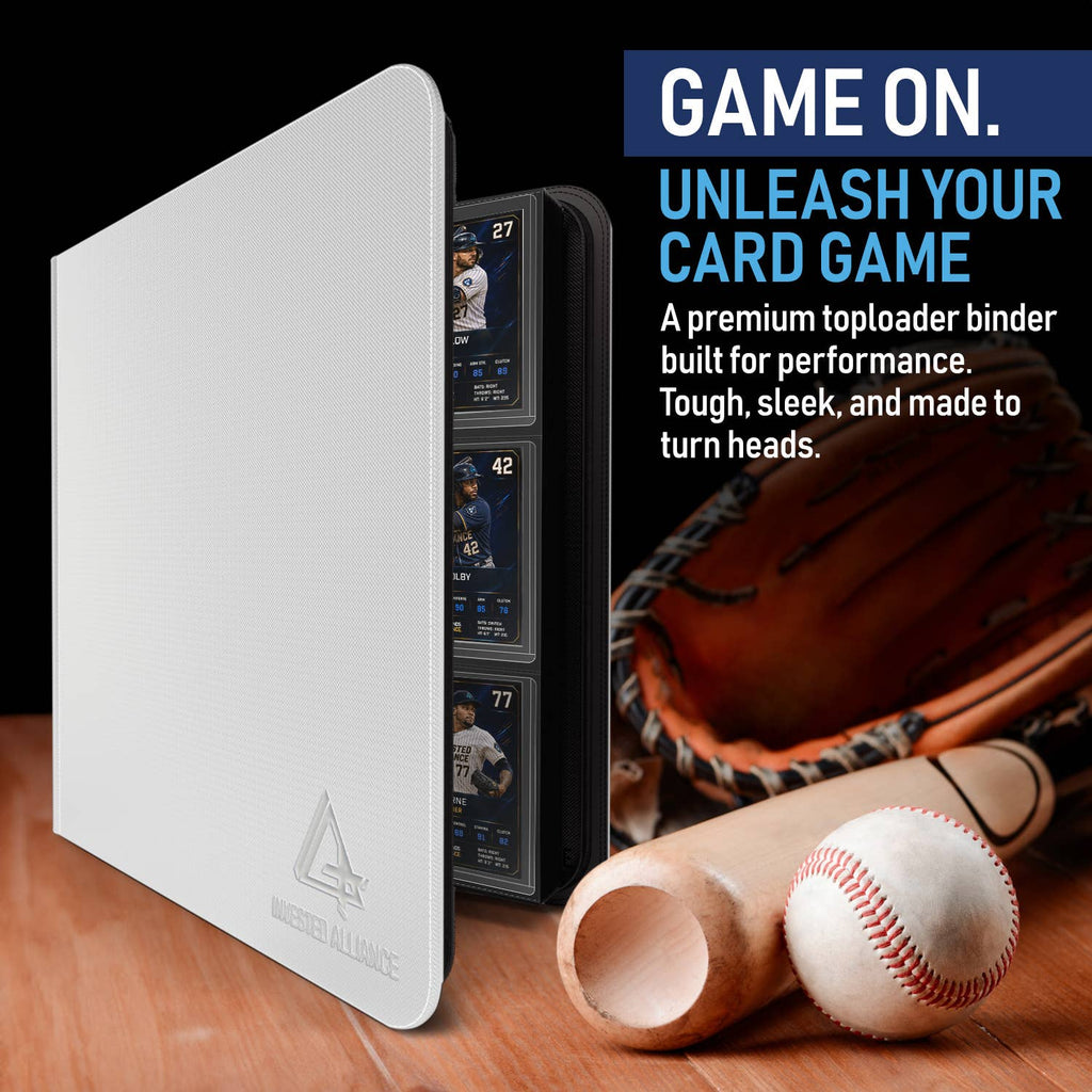 Invested Alliance Premium Toploader Binder – White, 288 Capacity