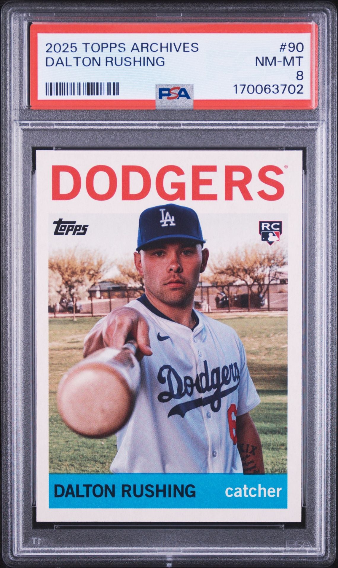 Dalton Rushing Topps Archives 90 rookie PSA 8 cert 170063702