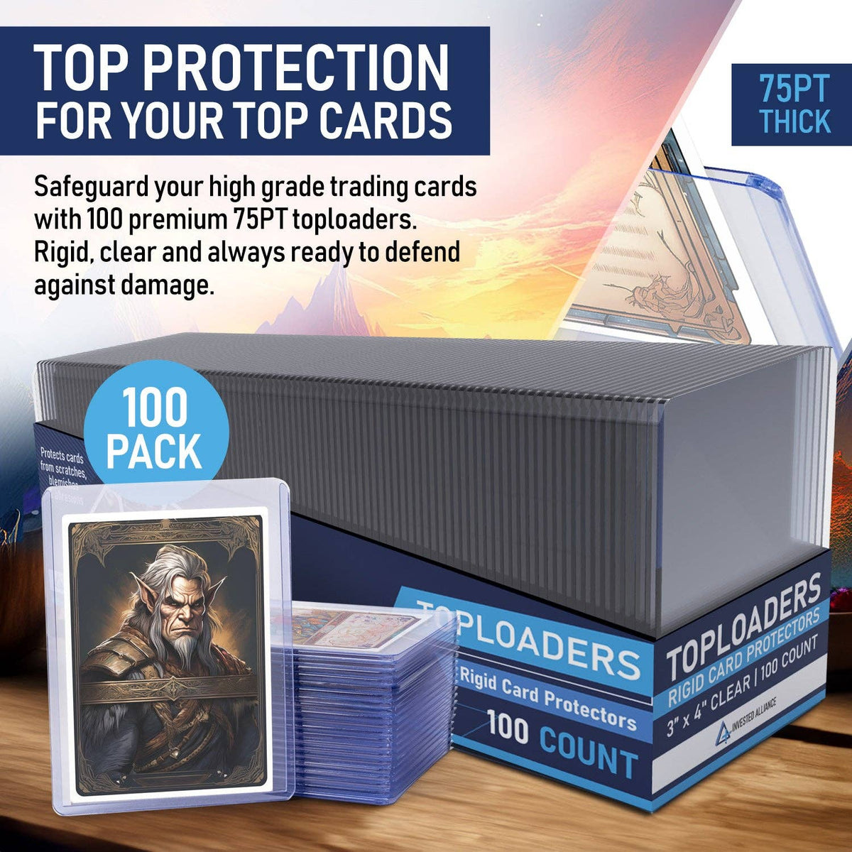 Invested Alliance Premium Top Loaders – 75pt, 100 Count