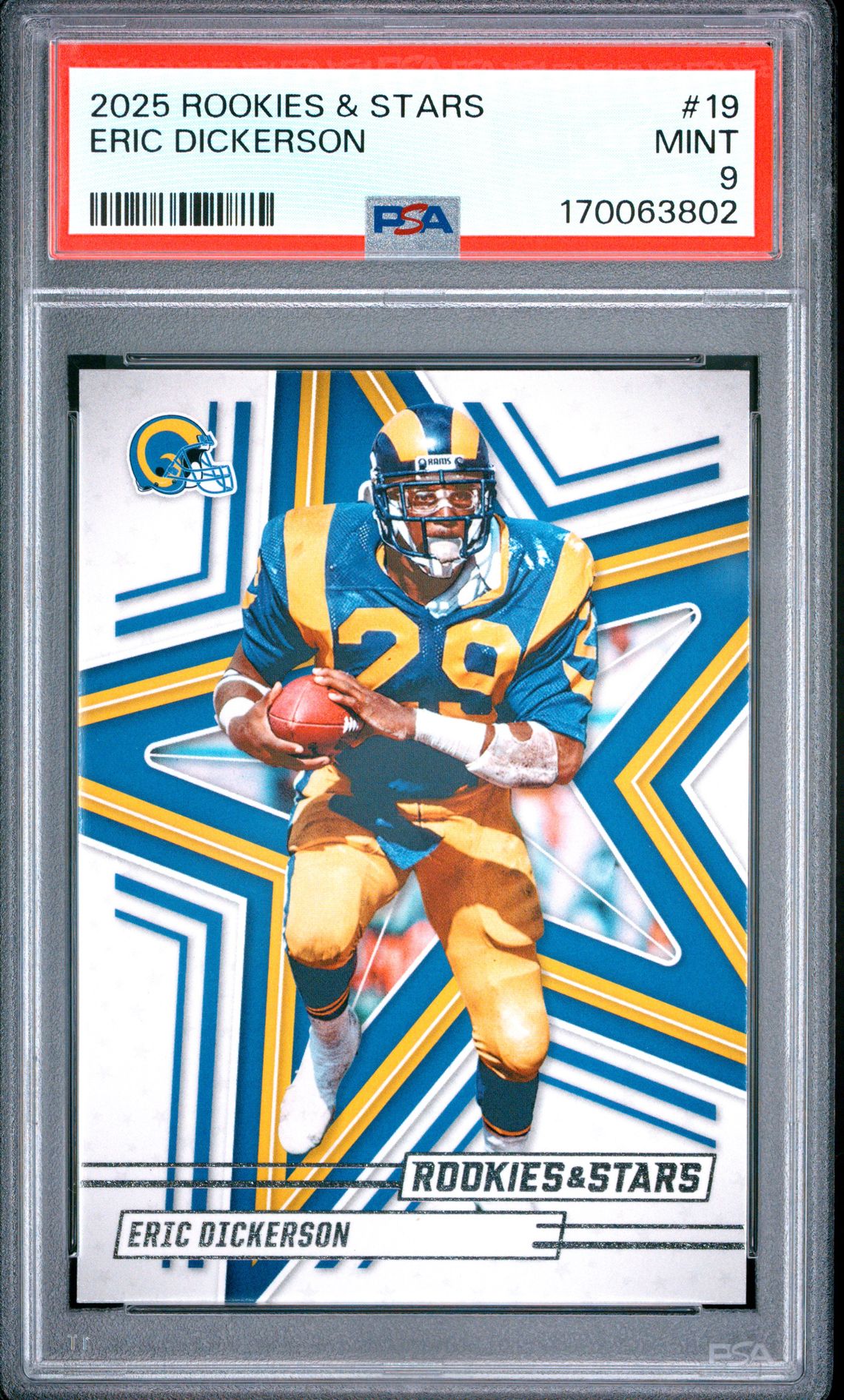 Eric Dickerson 2025 Rookies and Stars 19 PSA 9 cert 170063802
