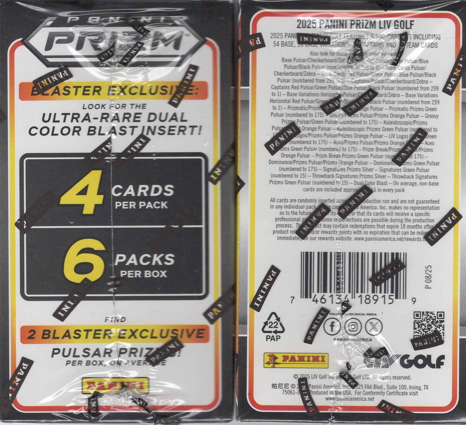 2025 Panini Prizm LIV Golf 24ct. Blaster Box
