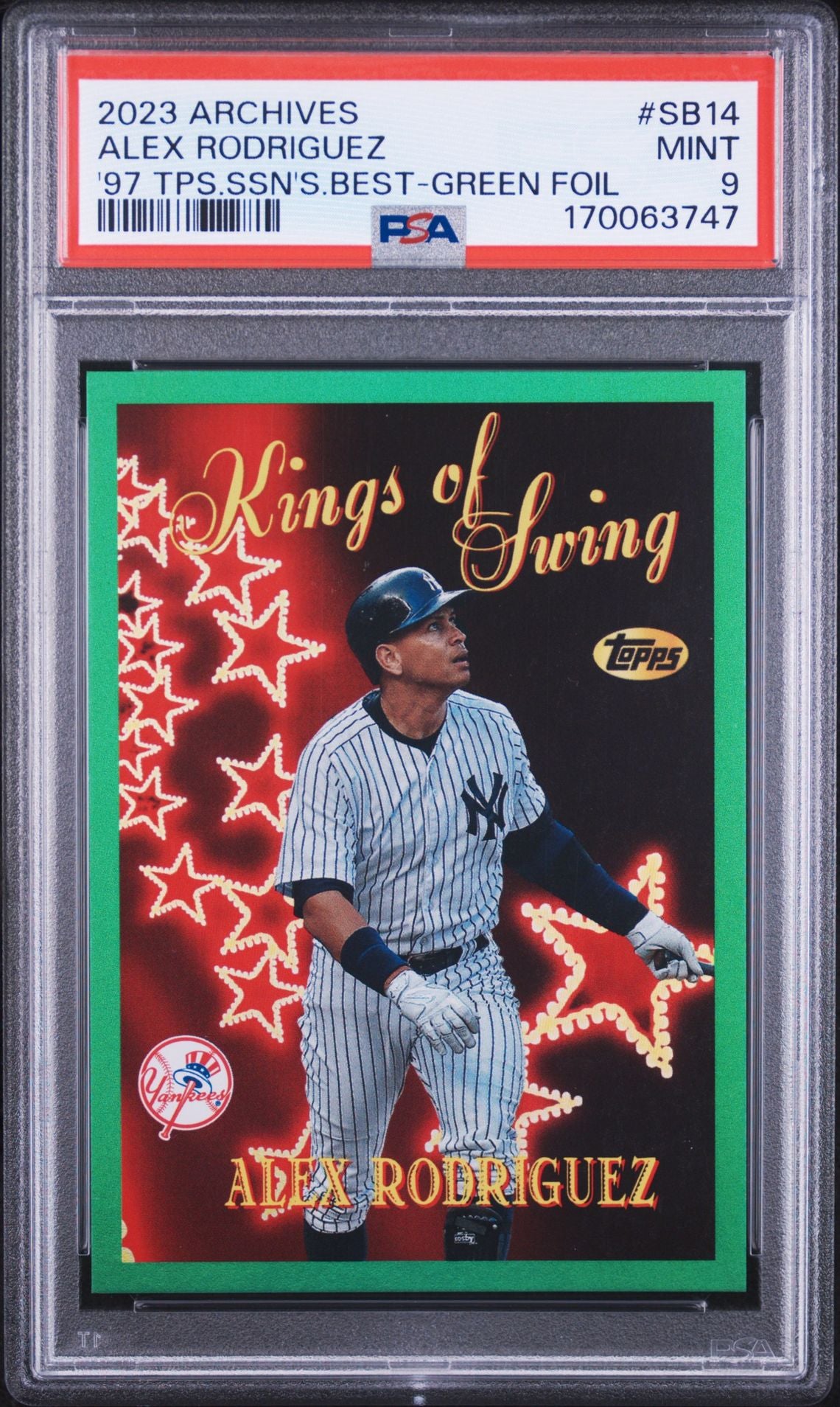 Alex Rodriguez Archives Season's Best Green Foil SB14 PSA 9 cert 170063747