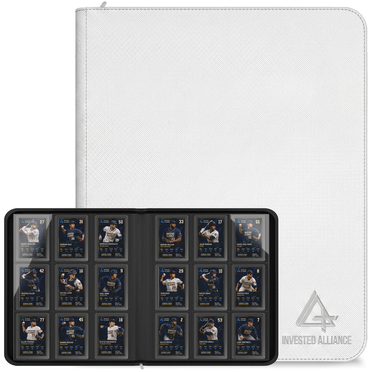 Invested Alliance Premium Toploader Binder – White, 288 Capacity