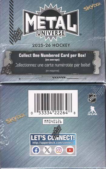 2025-26 Upper Deck Metal Universe Hockey 30ct. Blaster Box