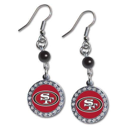 NFL San Francisco 49ers Rhinestone Dangle Earrings