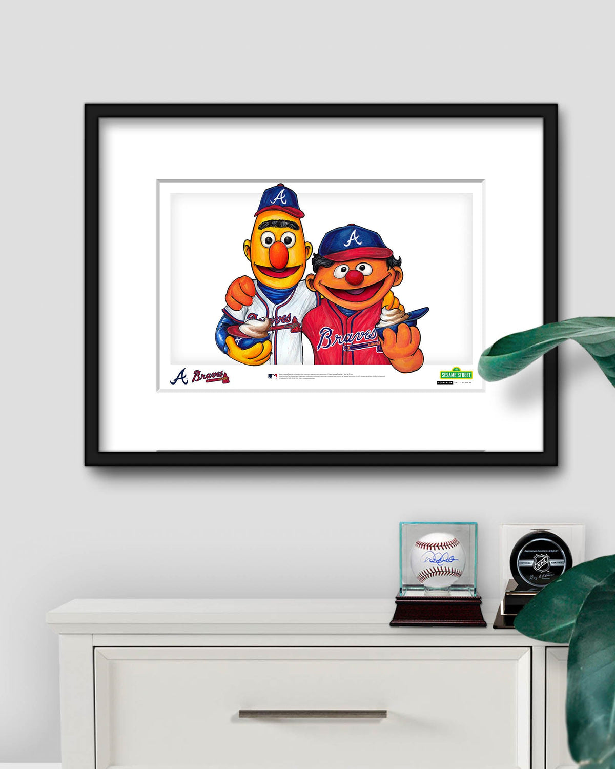 Bert and Ernie x MLB Braves Limited Edition Art Print