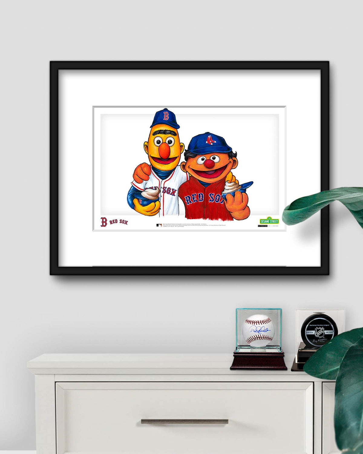 Bert and Ernie x MLB Red Sox Limited Edition Art Print